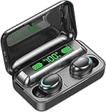 MOYAWSDGN Wireless Earphones, Wireless Earbuds, HiFi Stereo, Bluetooth 5.3 Touch Control Noise Rduction Headphones, Mini Eear Buds Mic in-Ear Headphones IPX7 Waterproof Led Display for Smartphone