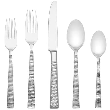 Kate Spade New York Wickford 5-Piece Flatware Set, 1.05 LB, Metallic