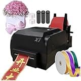 JXUANMM Satin Ribbon Printer Machine, Multiple Row Digital Ribbon Printer, Stamping Printing Machine for Packaging, Width 25-108mm/20-50mm/12-20mm, 200DPI, 150mm/s, Supports 50+ Languages,SingleRow