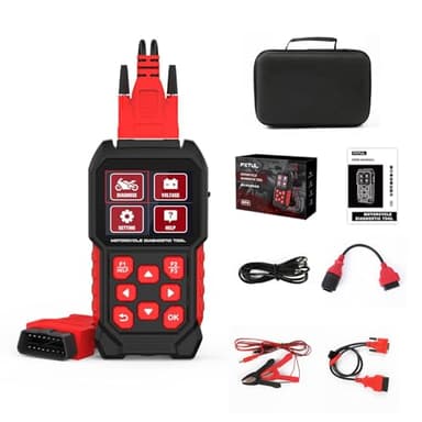 QPKING M4 Motorcycle Diagnostic Tool for BMW 10-Pin, ABS Bleeding & Throttle Reset, Idle Calibration, Service Reset, Traction Reset, Gear Reset, with OBD2, for R1250GS S1000RR K1600 G310GS