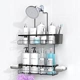 AKTECKE Shower Caddy Hanging Bathroom Organizer: Rustproof Shelf for Inside Shower - No Drilling Racks Over Showerhead - Bath Shelves for Shampoo Soap Black