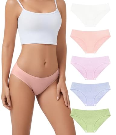 Bobelle Wear 5 Packs Wool Underwear Women, Breathable Soft Wooly Womens Panties Briefs, Moisture Wicking Ladies Bikini (Multicolor01, M)