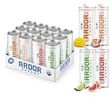 ARDOR ENERGY Sparkling Water TROPICAL variety 12 pack with 100mg Organic Caffeine from Green Tea & 200mg Organic L-Theanine (Focus & Calm). No Sugar. No Calories. Vegan. Gluten Free.