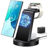 Wireless Charger for Samsung: 3 in 1 Wireless Charging Station for Samsung Galaxy Watch 7 6 5 4 3 Pro Classic Galaxy Buds - Charger Dock Stand for S25 S24 Ultra S23 S22 S21 Note Z Fold Android