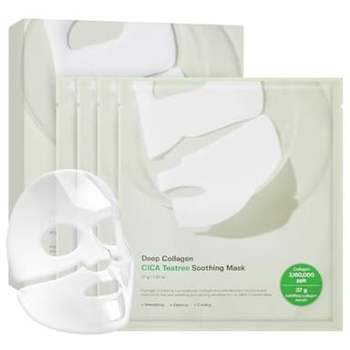 SUNGBOON EDITOR Deep Collagen CICA Tea Tree Overnight Mask | Acne Mask for Redness & Soothing | 2,160,000PPB Collagen + Tea Tree + Centella | Korean Skincare, 4ea | Valentines Day Gifts for Woman