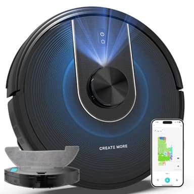 Bagotte Robot Vacuum and Mop, 6000Pa Powerful Suction, LiDAR Navigation, Easy Custom Smart Vacuum Robot for Hard Floor, Carpet, Pet Hair, WiFi/Alexa