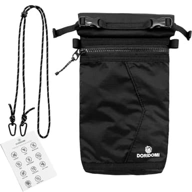 DORIDOMI Faraday Bag for Phone, Signal Blocking Pouch, RFID Blocking Bag for Cell Phone & Key Fob, GPS WiFi Bluetooth Cellular Signal Shielding Case, Travel Privacy and Daily Data Protection Black