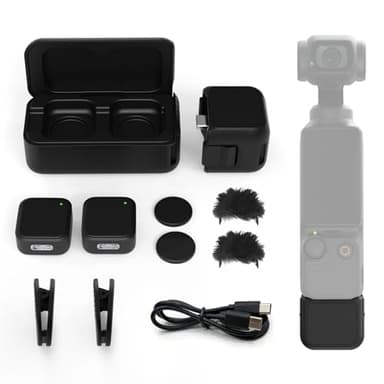 Wireless Lavalier Microphone Kit (2 TX + 1 RX + Charging Case) | 20H Battery Life, Magnetic Attachment, Compatible with Xtra Muse & DJI Osmo Pocket 3 & 4 for Vlog & Live Streaming