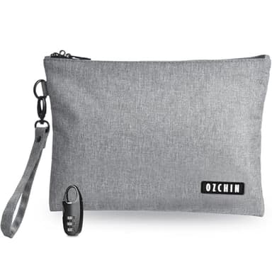 OZCHIN Smell Proof Bag Travel Storage Case Activated Charcoal Pouches Durable Odorless Medicine Organizer (Grey, 11 x 8 inches)