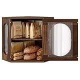 Alpeir Corner Bread Box, Solid Wood Double Layer Adjustable Large Capacity, Farmhouse Vintage Kitchen Countertop Organizer with Acrylic Window, Retro Brown