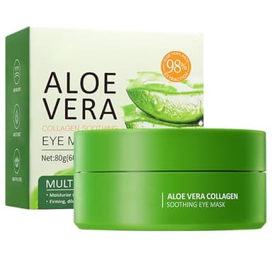BEUKING Aloe Vera Eye Masks - 60 PCS Under Eye Patches for Puffy Eyes & Dark Circle, Moisturzing Eye Gel Pad for Eye, Firming Removing Eye Bag Puffiness Anti-Wrinkle for Daily Eye Care