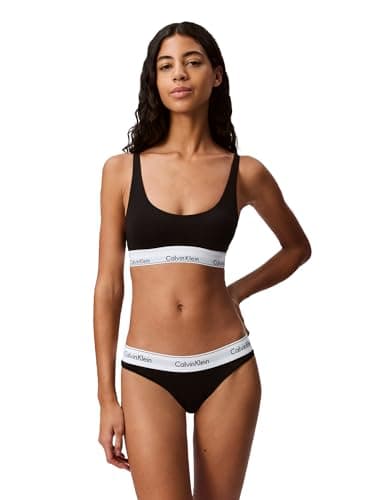 Calvin Klein Women's Modern Cotton Thong Underwear, Black, XS