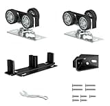 DIYHD Bypass Pocket Door Sliding Roller Set,3-Wheel Ball Bearing Hangers,Max Capacity 150lbs