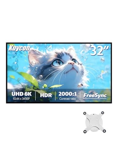 Kuycon G32P 32 inch FHD (6144 x 3456) 6K Monitor, IPS Black Panel, 1.07 Billion Colors,99% sRGB,5ms,HDR10, AMD FreeSync,2000:1 Contrast,HDMI,DP,178° Viewing Angle (Honeycomb - Without Stand)