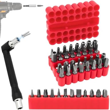 46pcs Security Bit Set with Security Torx, Square, Metric & SAE Hex, Torq, Phillips, Slotted, Triwing, Spanner – Tamper Proof Torx Bits, Comprehensive Security Screwdriver Set(Red)
