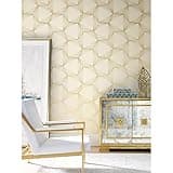 York Wallcoverings Candice Olson PSW1416RL Sand and Gold Honeycomb Premium Peel and Stick Wallpaper