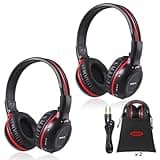 SIMOLIO 2 Pack of Wireless Car Headphones, 2 Channel IR Wireless Headphones for Kids, in Car DVD Headsets with Storage Bag for Vehicle Universal Rear Entertainment System, Not for 2017+ Pacifica