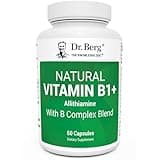 Dr. Berg Natural Vitamin B1 B6 B12 Complex - Allithiamine Vitamin B1 Supplement with 8 Essential Vitamin B Complex for Men & Women Including Thiamin, Niacin, Folate, Magnesium & More - 60 Capsules