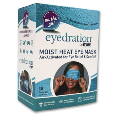 Air-Activated Eye Steam Mask l Dry Eye Relief l Disposable Heated Eye Mask l Gentle, Soothing and Hydrating l No Microwave Needed l Convenient and Lightweight - 10 Single Use Compresses - Box Version