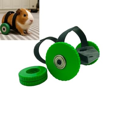 Small Pet Mobility Aid Wheelchair,Wheelchair for Back Legs Mobility Aid,Designed for Guinea Pigs & Similar Small Pets (2-4 lbs, up to 10" Long),Includes 2 Sets of Wheels (2.3 in / 1.77 in)