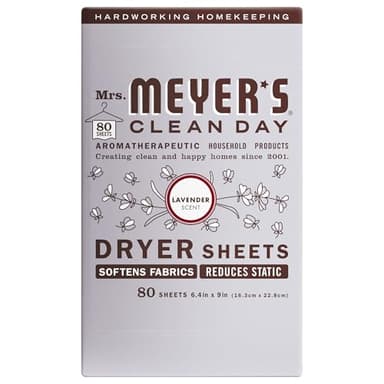 MRS. MEYER'S CLEAN DAY Dryer Sheets, Lavender, 80 ct