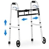 Delog Narrow Walkers for Seniors, Small Walkers for Seniors Tight Spaces Support Up to 350lbs, Standard Walkers for Seniors, Adults, FSA/HSA Eligible (Black)