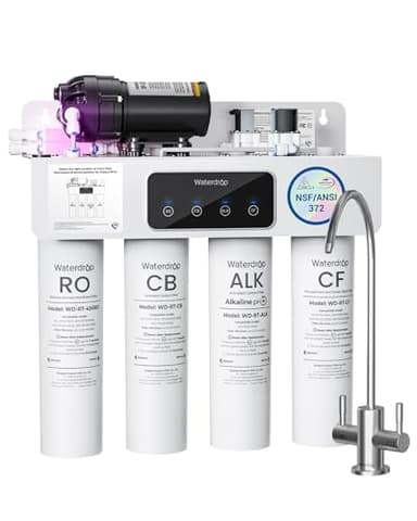 [Dual Flow] Waterdrop WD-T4-A Alkaline pH+ Reverse Osmosis Water Filter, NSF/ANSI 372 Certified, 10-Stage, 450GPD Tankless Undersink RO Filtration System, 2:1 Pure to Drain, BPA Free, Plug-in required