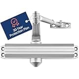 Lawrence Medium/Heavy Duty Door Closer Commercial Grade 1 - Surface-Mounted Commercial Automatic Door Closer with Adjustable 6-Speed Control and 3 Valves - Lawrence LH5016 Aluminum