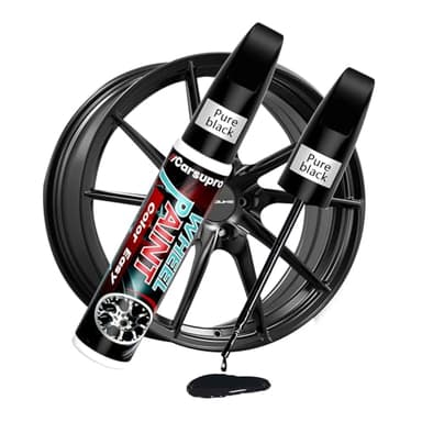 Gloss Black Wheel Repair Kit | Touch Up Paint Pen for Rim Scratches & Curb Rash | Quick-Dry, 2X Adhesion on Alloy/Chrome Wheels