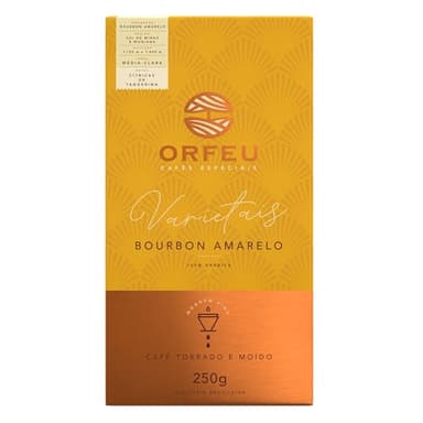 ORFEU - Special Coffee Yellow Bourbon - 100% Arabica Coffee, Medium-Light Roast, Ground & Roasted, Made In Brazil, Aroma of Citrus Fruits, Accentuated Acidity - 250g (8.8oz)