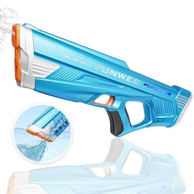 Funwee Electric Water Gun for Adults Kids, Powerful Automatic Squirt Gun, High Powered Shooting 100+ Blasts, Strongest Auto Water Blaster, Long Range, Pool Outdoor Water Toy Game(Blue)
