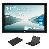 ADREAMER 10.1" Windows 11 Tablet 8GB RAM Quad-Core CPU Windows Tablet with Keyboard 5G WiFi FHD Display USB 3.0 Micro HDMI Dual Cameras.