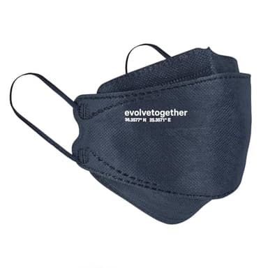 evolvetogether Santorini Everyday Adjustable Face Masks For Adult Women & Men | Comfortable, Disposable, Lightweight & Breathable | 6-Ply Design for a Secure Fit | SGS tested (Navy, 5 Count)