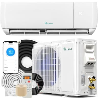 YITAHOME 12000 BTU Mini Split Air Conditioner Heat Pump System, Wifi Enabled 20 SEER2 115V Inverter Ductless AC Cool Up to 750 Sq. Ft, Compatible with Alexa, Complete Installation Kit, White