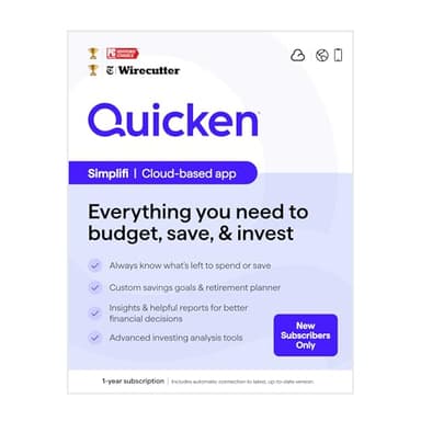 Quicken Simplifi Personal Finance Software for NEW Simplifi Subscribers | 1 Year Subscription| Cloud [Online Code]