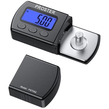Proster Turntable Stylus Force Tracking Scale - Phono Turntable Cartridge Pressure Gauge 5g/0.01g Tone Arm Scale Record Stylus Alignment with LCD Backlight