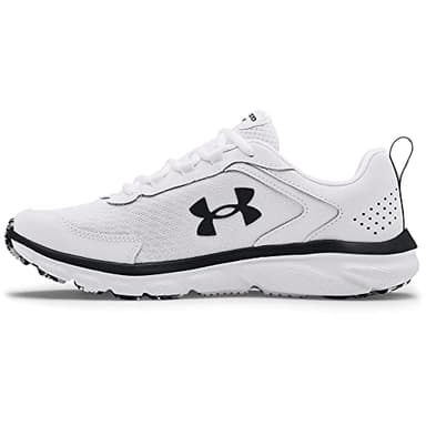 Under Armour Mens Charged Assert 9 Marble Running Shoe, White (101)/Black Marble, 11.5