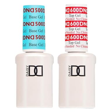 DND Base Gel and Top Gel Polish No Cleanse Set, UV/LED GelBase Polish 500 and No Cleanse Top Coat 600, Professional Gel Polish Duo, 0.5 Fl Oz Each