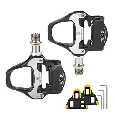 ROCKBROS Road Bike Pedals Alloy Clipless Bicycle Pedals with Cleats Set Compatible with SPD-SL System
