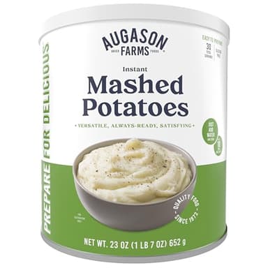 Instant Mashed Potatoes Emergency Food Supply, 30 Servings, 10 Year Shelf Life, Certified Gluten Free Mashed Potatoes, Flavored with Butter and Salt - Dehydrated Meals, Survival Food Camping Essentials Can