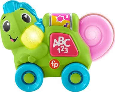 Fisher-Price Baby Learning Toy Link Squad Crawl ‘n Colors Chameleon with Music & Lights for Ages 9+ Months, Compatible Only with Link Squad Items