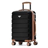 Flight Knight Carry On Suitcase 22x14x9 Hardside Built In TSA Lock & USB Port Lightweight Luggage Silent Double Spinner Wheels Maximum Overhead Carry-On Bag For American & United Approved Airlines