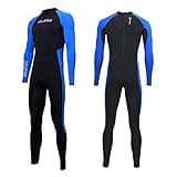 Full Body Dive Wetsuit Sports Skins Rash Guard for Men Women, UV Protection Long Sleeve One Piece Swimwear for Snorkeling Surfing Scuba Diving Swimming Kayaking Sailing Canoeing (L)