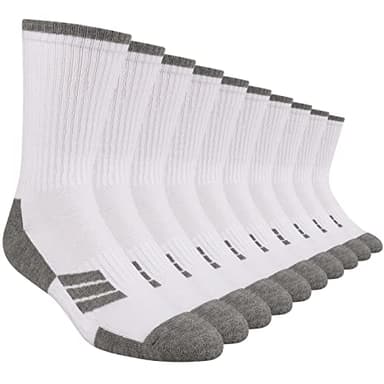 Heatuff Mens Moisture Wicking Heavy Cushion Crew Socks, Reinforced Heel & Toe Durable Socks