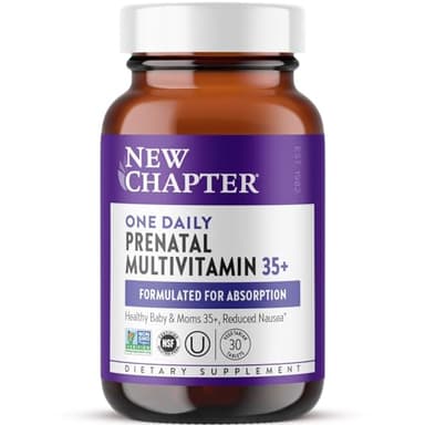 New Chapter Prenatal Vitamins, One Daily Prenatal Multivitamin Enhanced for Age 35+ with Methylfolate + Choline for Healthy Mom & Baby, Gluten Free & Non-GMO- 30 ct
