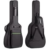 CAHAYA 𝗔𝗰𝗼𝘂𝘀𝘁𝗶𝗰 𝗚𝘂𝗶𝘁𝗮𝗿 𝗕𝗮𝗴 0.35 In Thick Padding for 40 41 42 in Acoustic Guitars Waterproof Dual Adjustable Shoulder Strap Guitar Case Gig Bag with Back Hanger Loop, Green CY0291