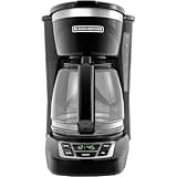 BLACK+DECKER 12-Cup Digital Coffee Maker, Programmable, Washable Basket Filter, Sneak-A-Cup, Auto Brew, Water Window, Keep Hot Plate, Black