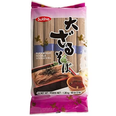 Sukina Soba Noodles - Traditional Japanese Buckwheat Pasta with Delicate, Earthy Flavor and Thin Texture - 3 LB Bag