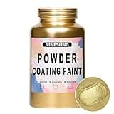 ninesung Gold Powder Coating | Perfect for Metal Surfaces | Car Paint | Building Materials | Powder Paint for Steel Structures, Factories, Buildings, Playgrounds, Gardens (Gold, 4 oz)
