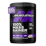 Mass Gainer MuscleTech 100% Mass Gainer Protein Powder Protein Powder for Muscle Gain Whey Protein + Muscle Builder Creatine Supplements Vanilla, 5.15 Pound (Pack of 1)